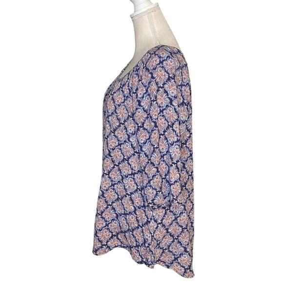 Daniel Rainn Blue & Orange Tunic with Elastic Neckline 2X - Picture 2 of 5